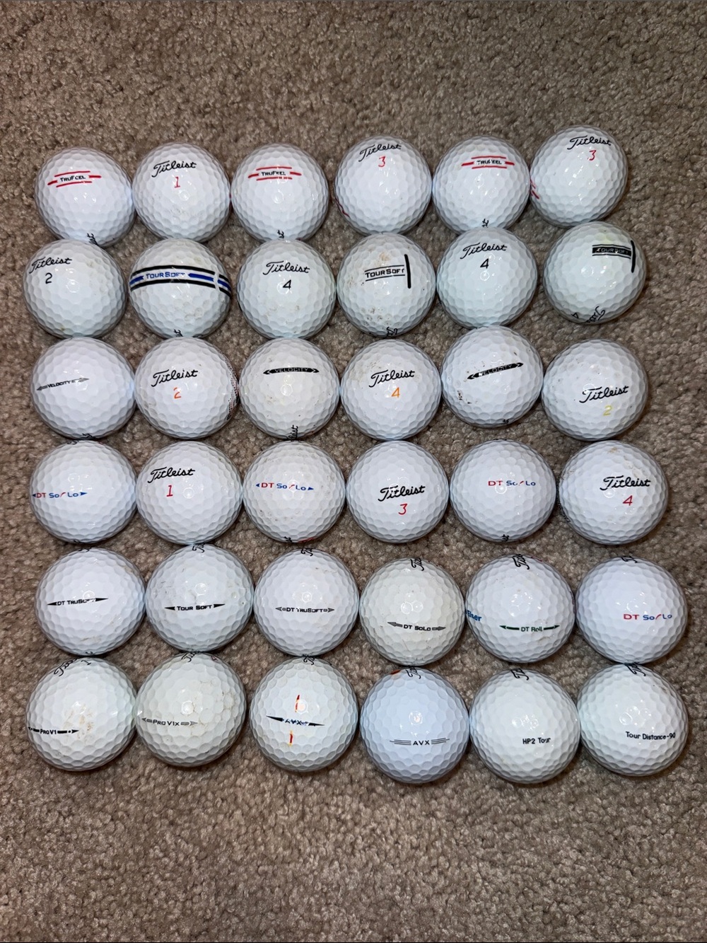 Titleist TruFeel, TourSoft, Velocity, DT SoLo, AVX, and more Golf Balls